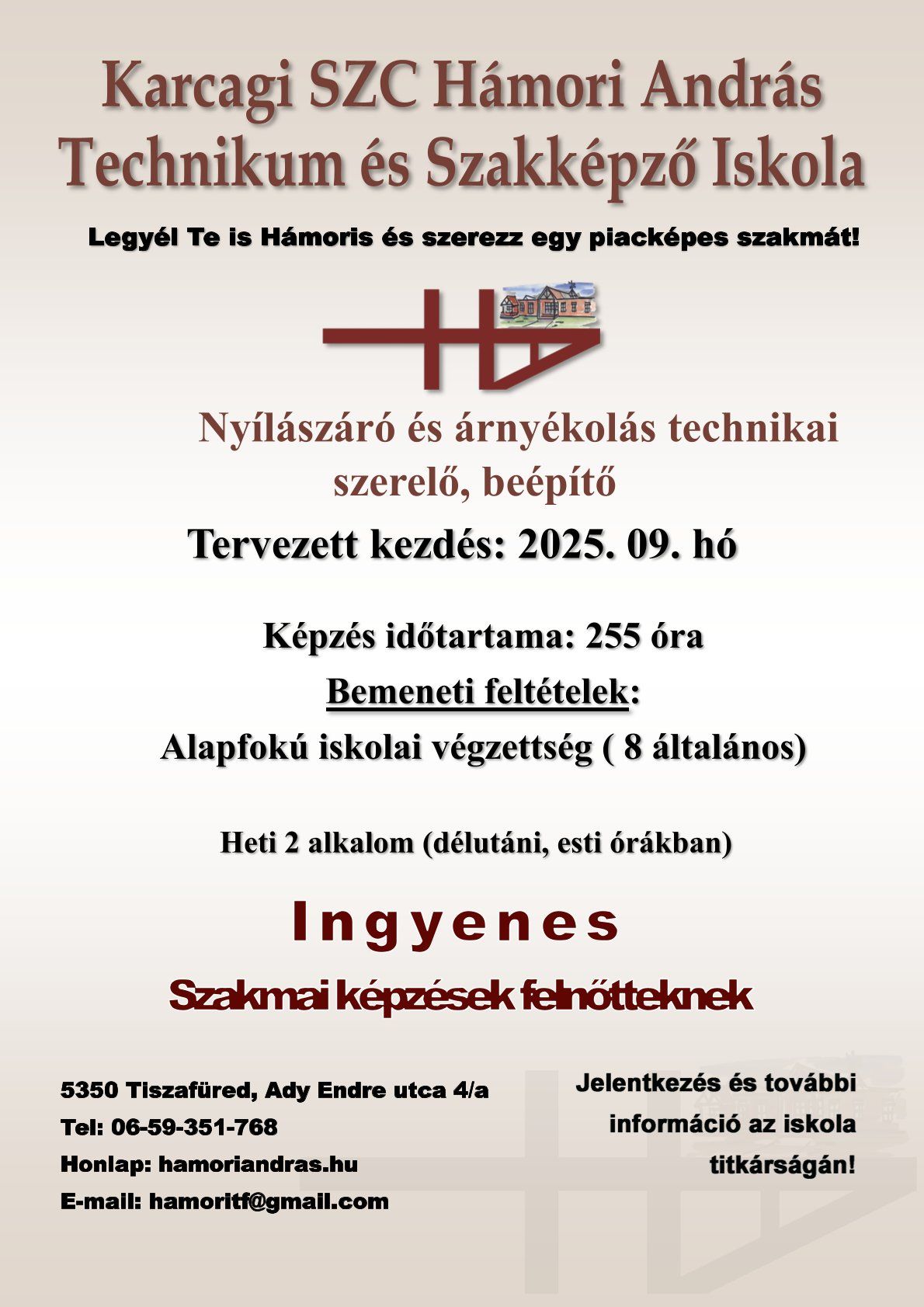 Plakát Nyílászáró és árnyékolástechnikai szerelő, beépítő.jpg